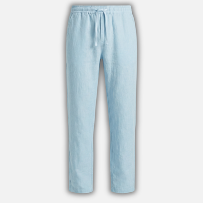 Pantalón de lino con cintura elástica y bolsillos laterales para hombre