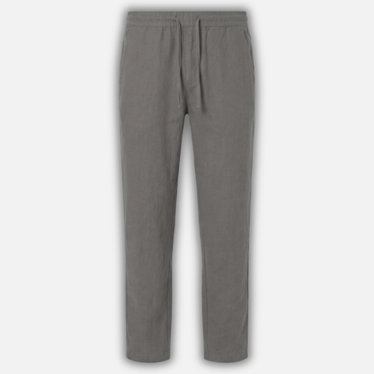 Pantalón de lino con cintura elástica y bolsillos laterales para hombre