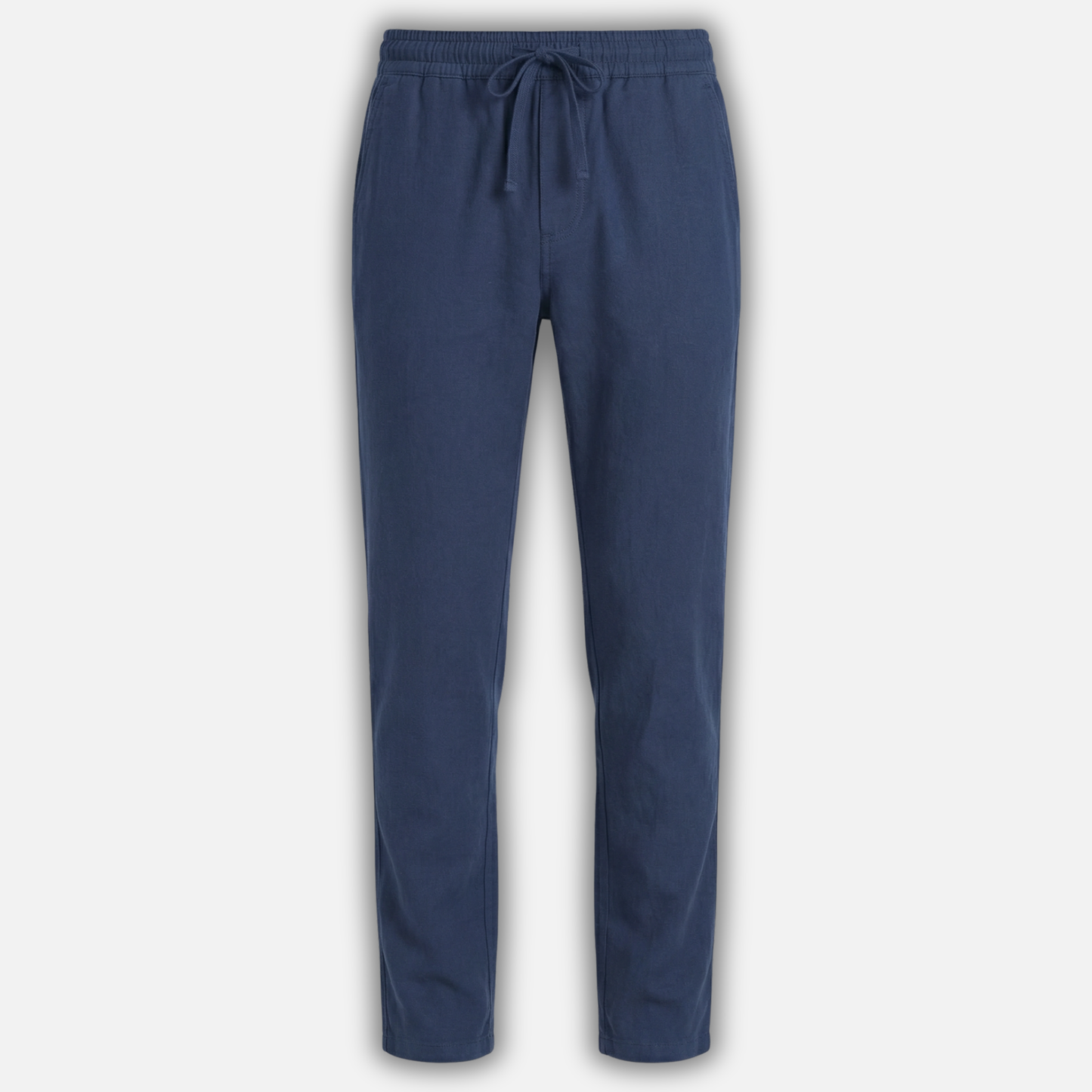 Pantalón de lino con cintura elástica y bolsillos laterales para hombre