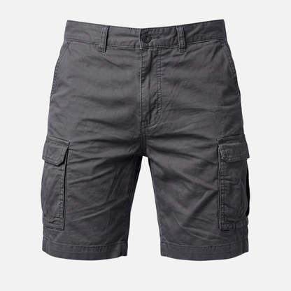 Shorts cargo de mezcla de algodón con corte locker y bolsillos laterales para hombre