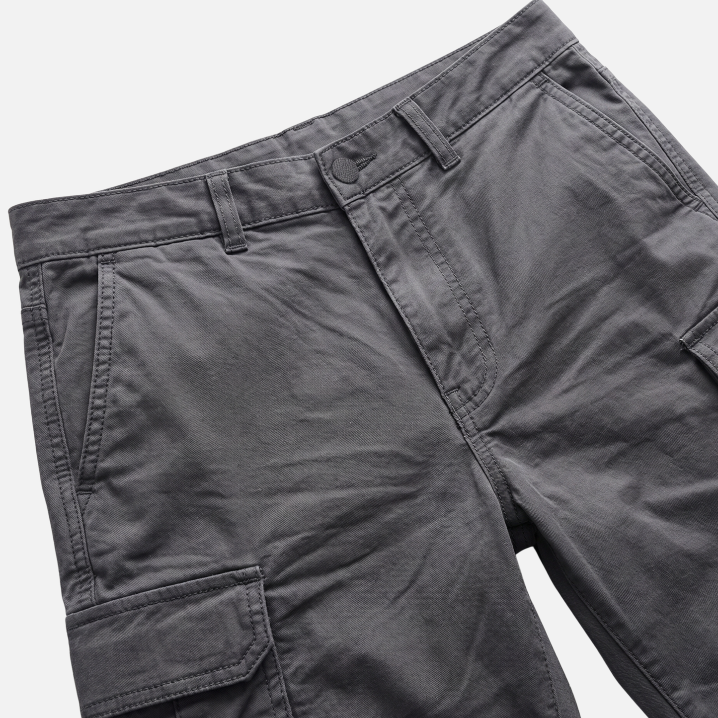 Shorts cargo de mezcla de algodón con corte locker y bolsillos laterales para hombre