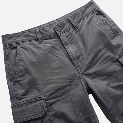Shorts cargo de mezcla de algodón con corte locker y bolsillos laterales para hombre