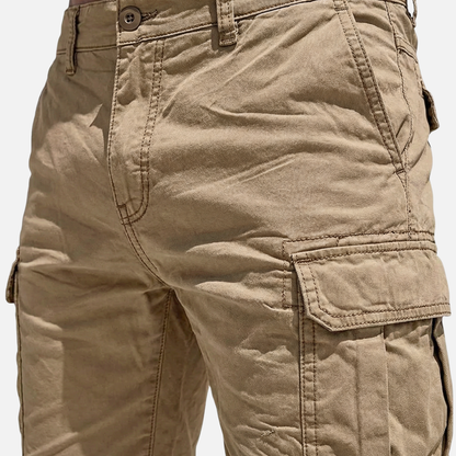 Shorts cargo de mezcla de algodón con corte locker y bolsillos laterales para hombre