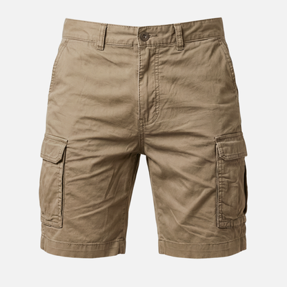 Shorts cargo de mezcla de algodón con corte locker y bolsillos laterales para hombre