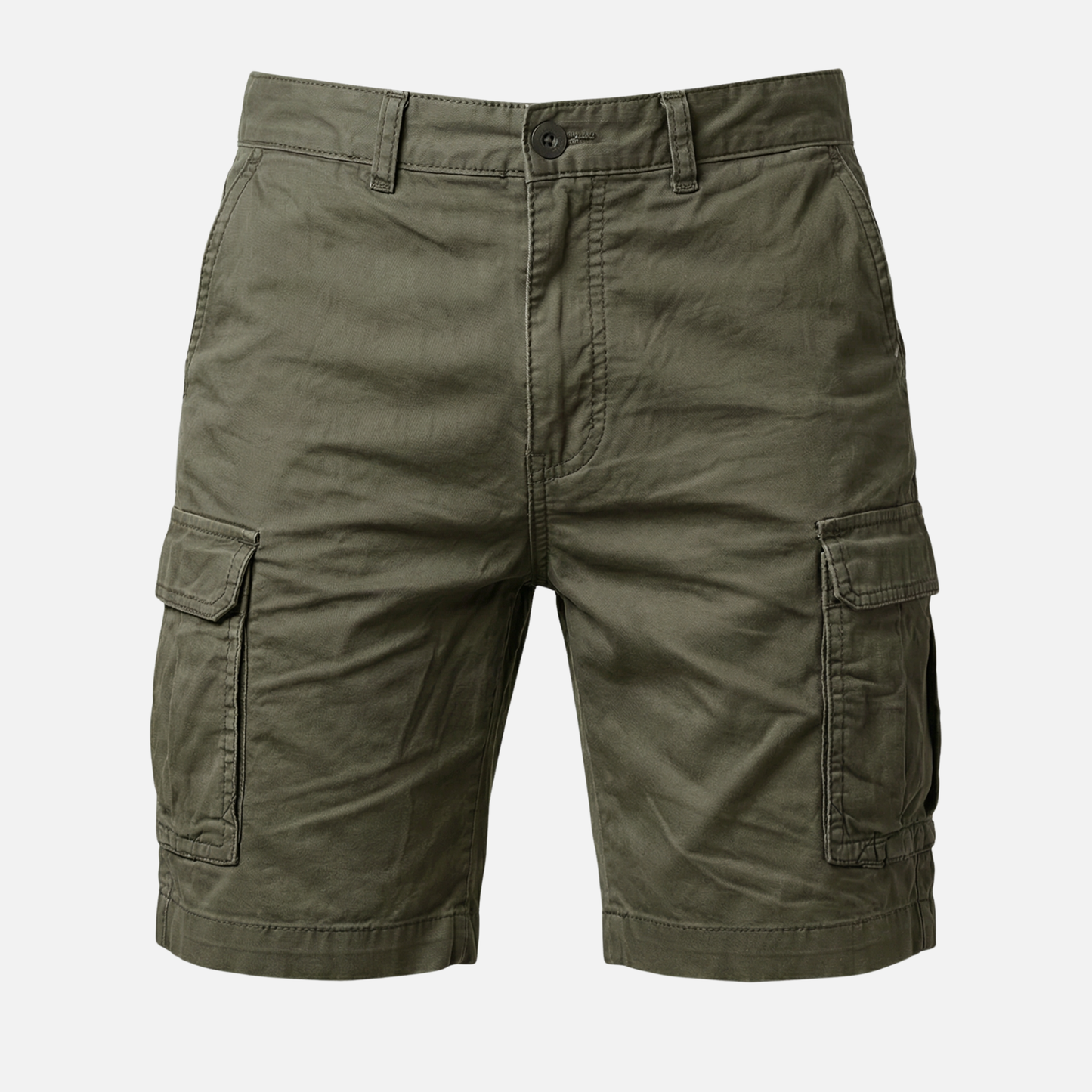 Shorts cargo de mezcla de algodón con corte locker y bolsillos laterales para hombre