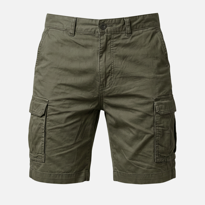 Shorts cargo de mezcla de algodón con corte locker y bolsillos laterales para hombre