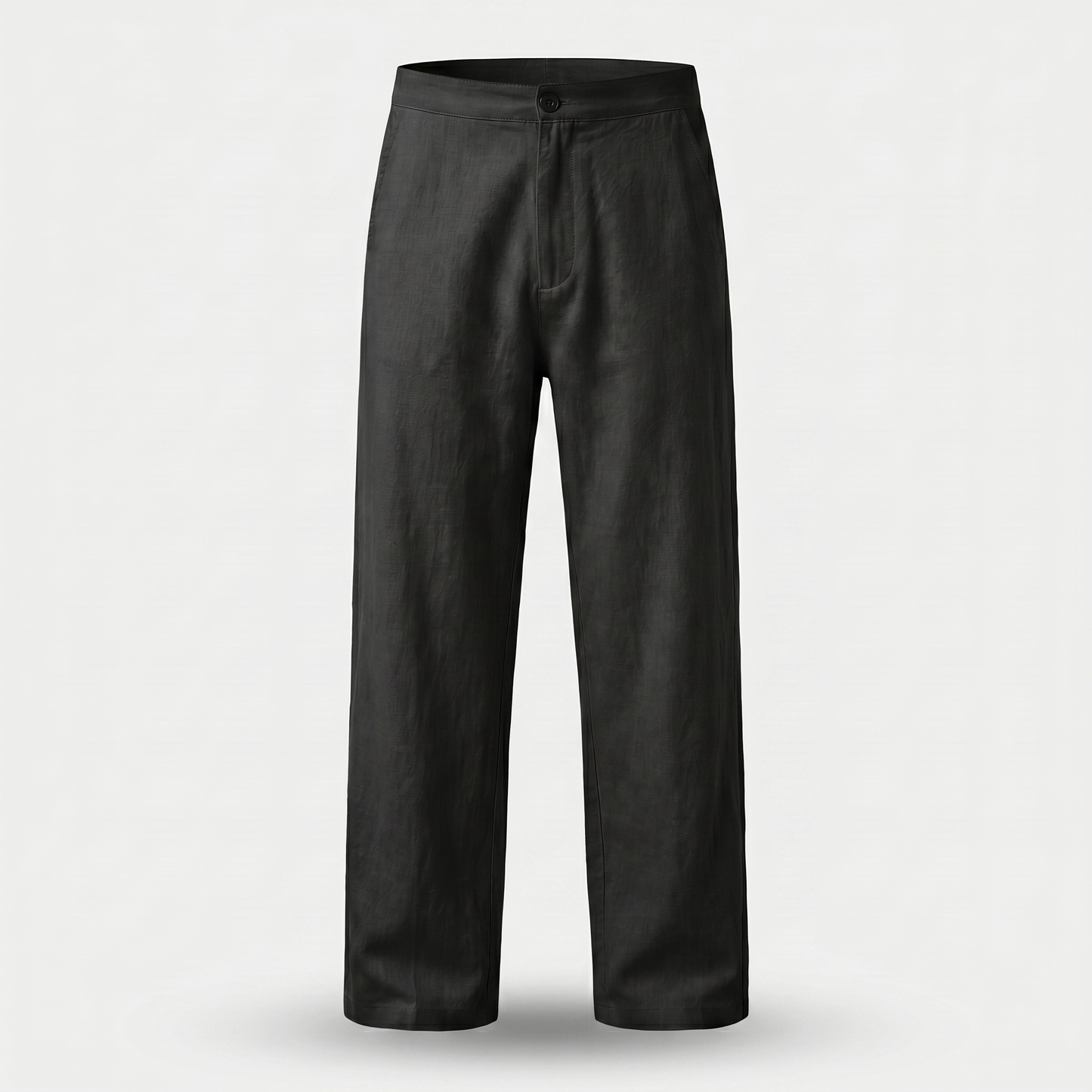 Pantalón de lino de corte suelto con pierna recta para hombre