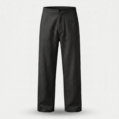 Pantalón de lino de corte suelto con pierna recta para hombre
