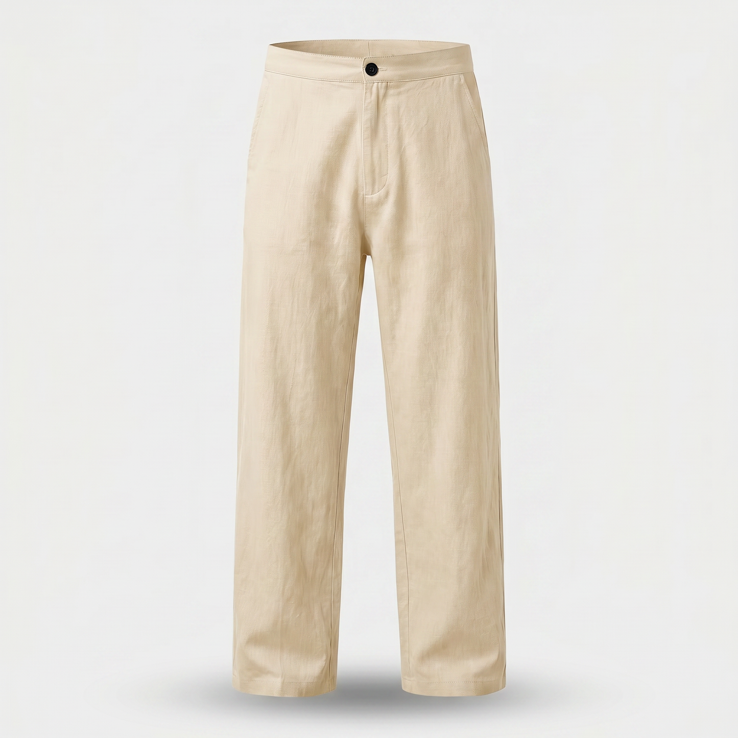 Pantalón de lino de corte suelto con pierna recta para hombre