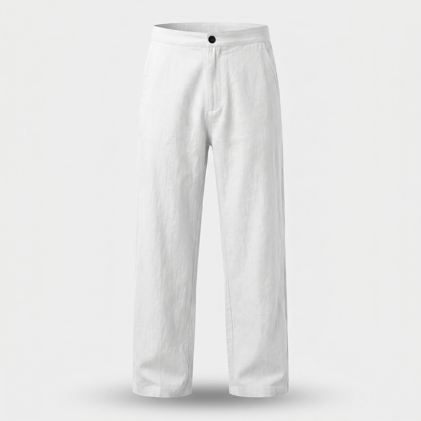 Pantalón de lino de corte suelto con pierna recta para hombre