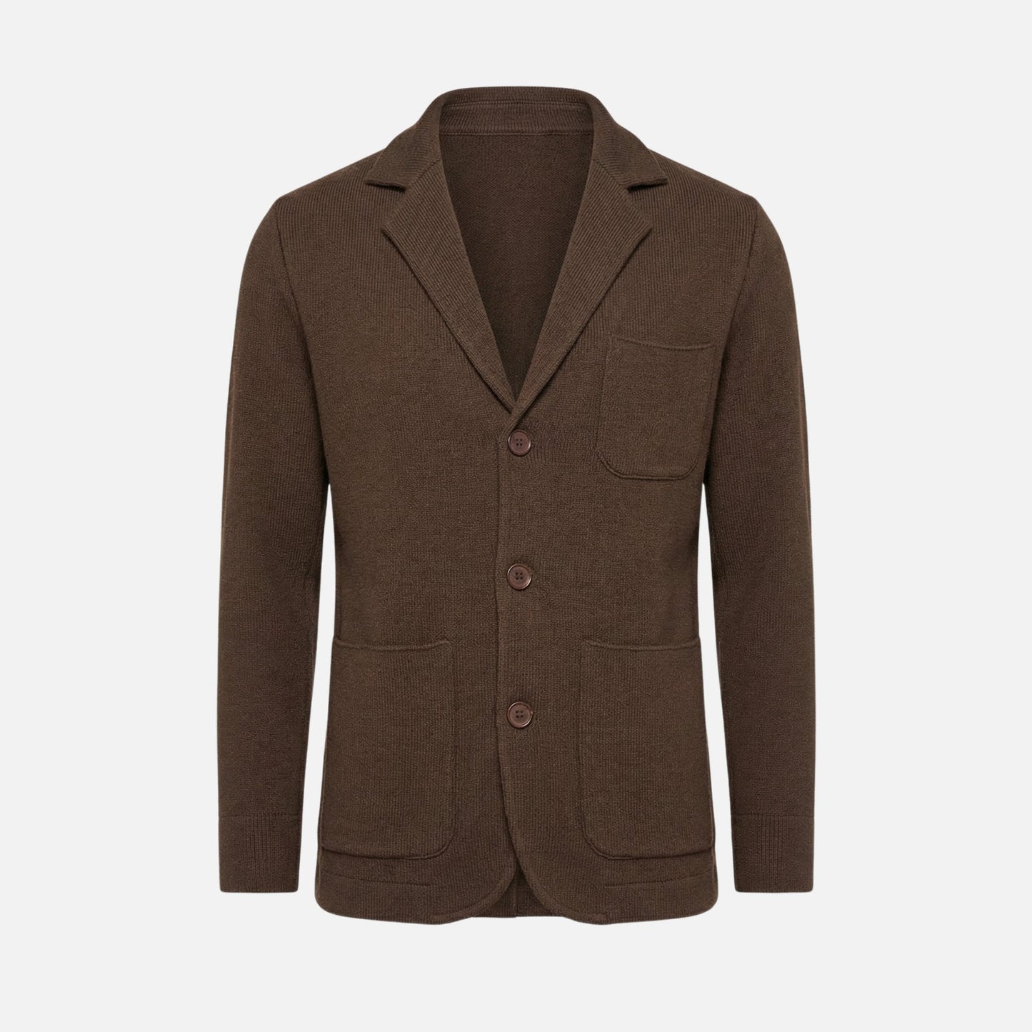 Blazer de punto fino casual con bolsillo en el pecho para hombre