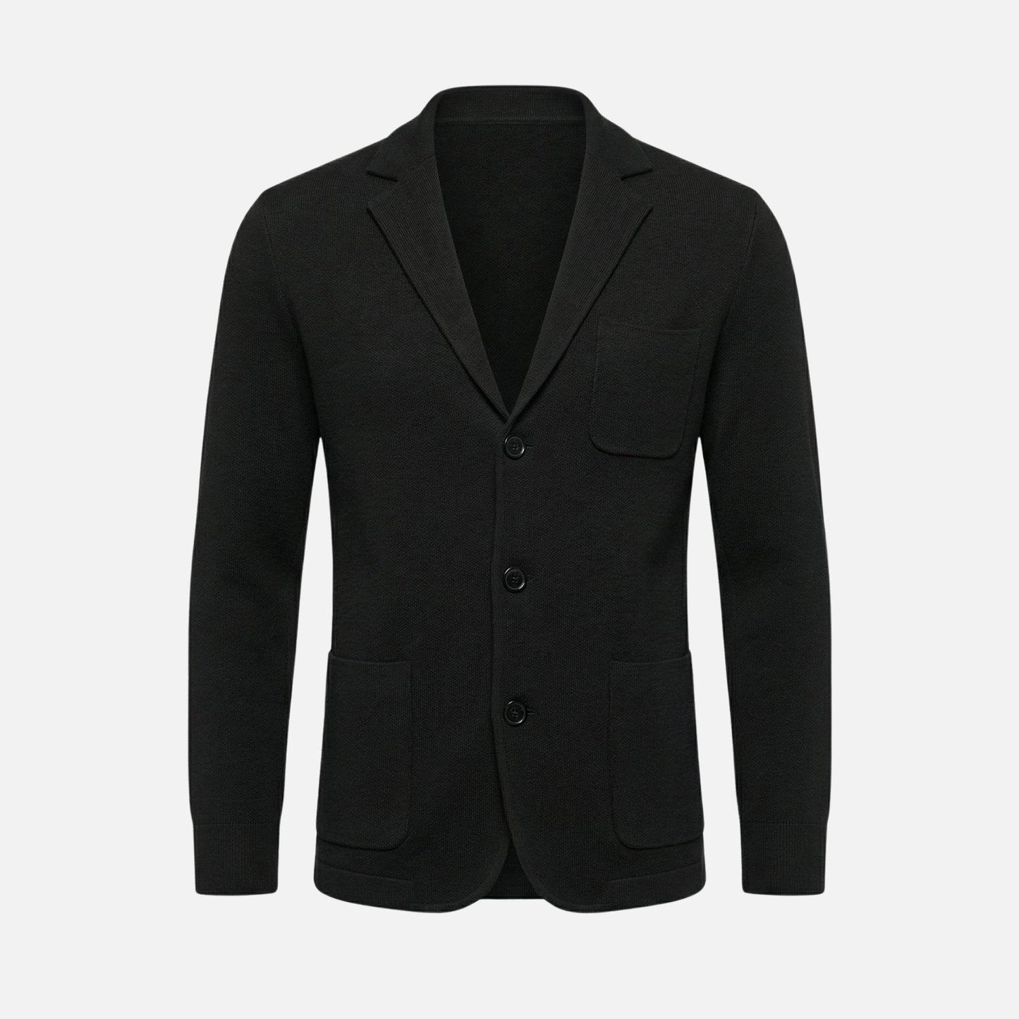Blazer de punto fino casual con bolsillo en el pecho para hombre