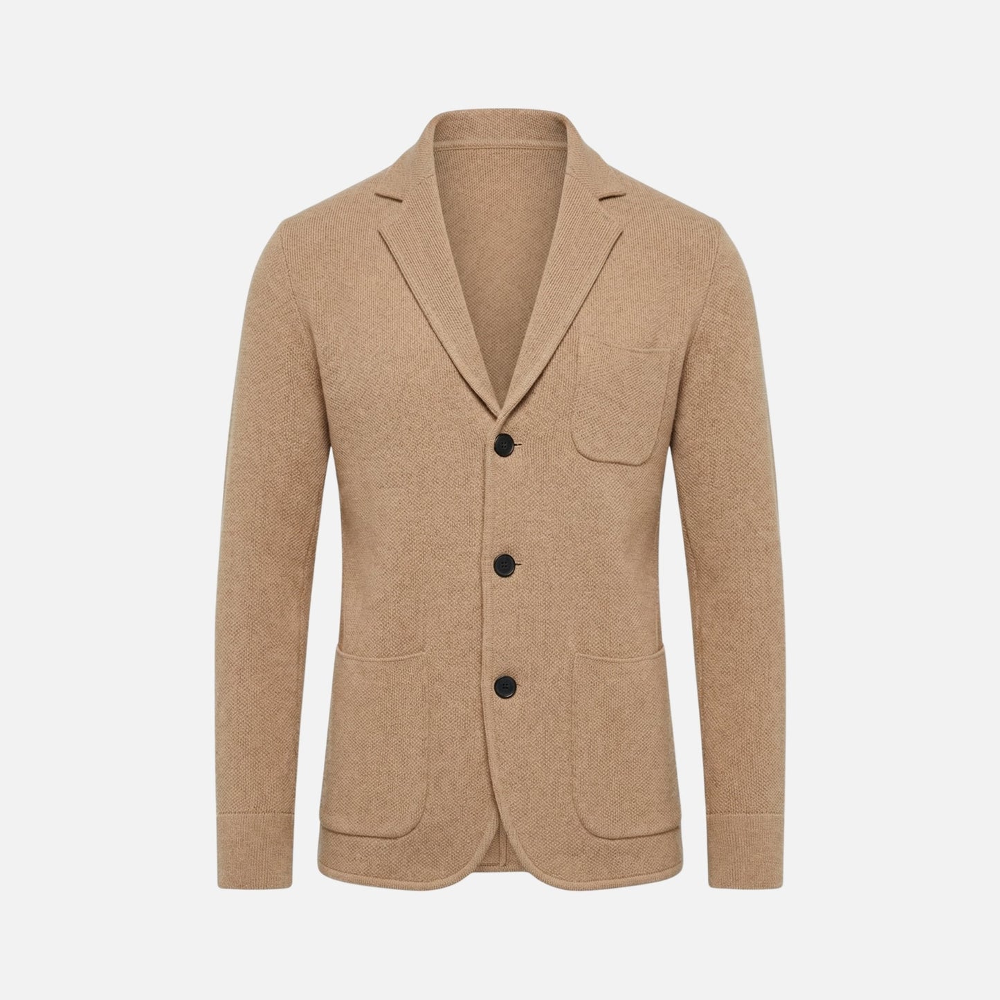 Blazer de punto fino casual con bolsillo en el pecho para hombre