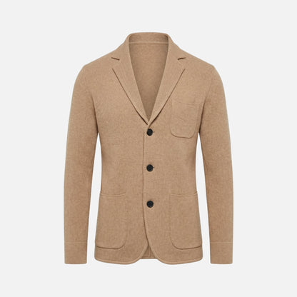 Blazer de punto fino casual con bolsillo en el pecho para hombre