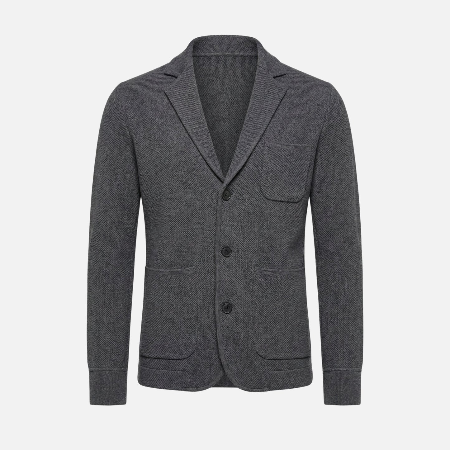 Blazer de punto fino casual con bolsillo en el pecho para hombre