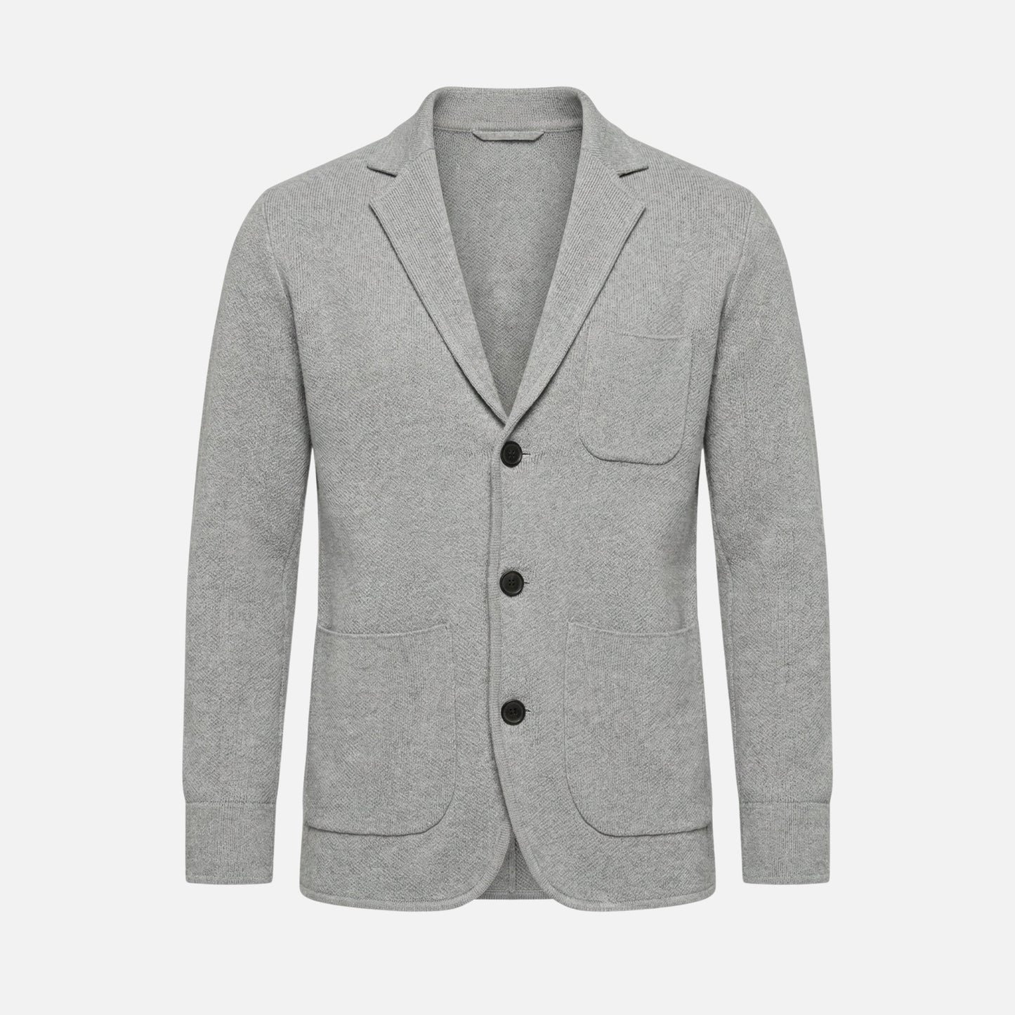 Blazer de punto fino casual con bolsillo en el pecho para hombre