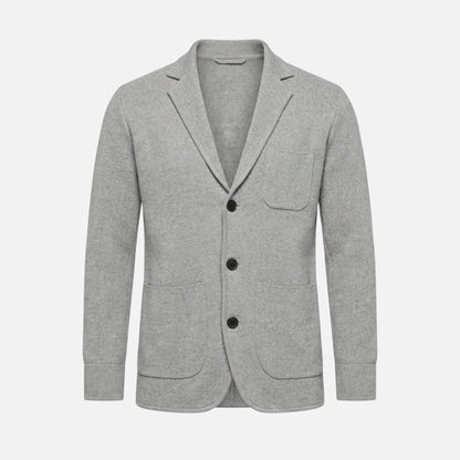 Blazer de punto fino casual con bolsillo en el pecho para hombre
