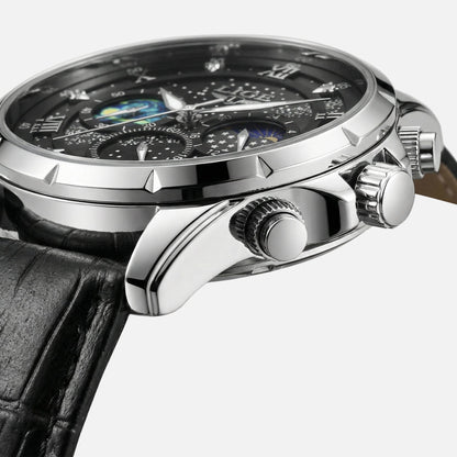 Reloj cronógrafo con fases lunares y fecha para hombre
