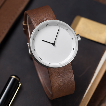 Reloj estilo minimalista nórdico con caja metálica para hombre