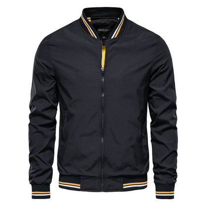 Chaqueta bomber de nailon con puños de canalé para hombre