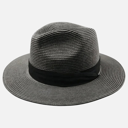 Sombrero panamá de paja toquilla con cinta de raso para hombre