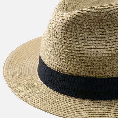 Sombrero panamá de paja toquilla con cinta de raso para hombre