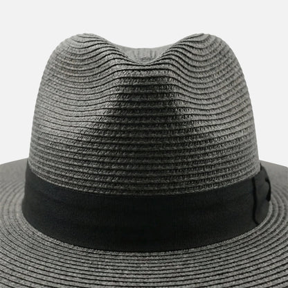 Sombrero panamá de paja toquilla con cinta de raso para hombre