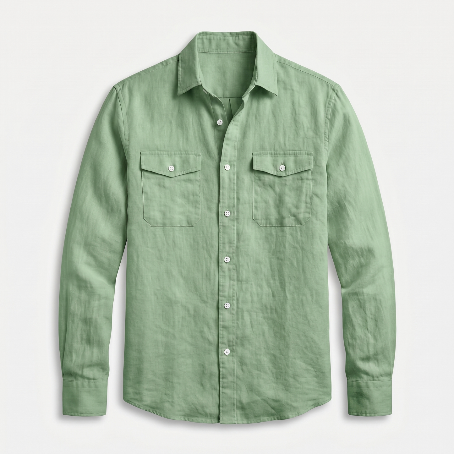 Sobrecamisa de lino con bolsillos en el pecho para hombre