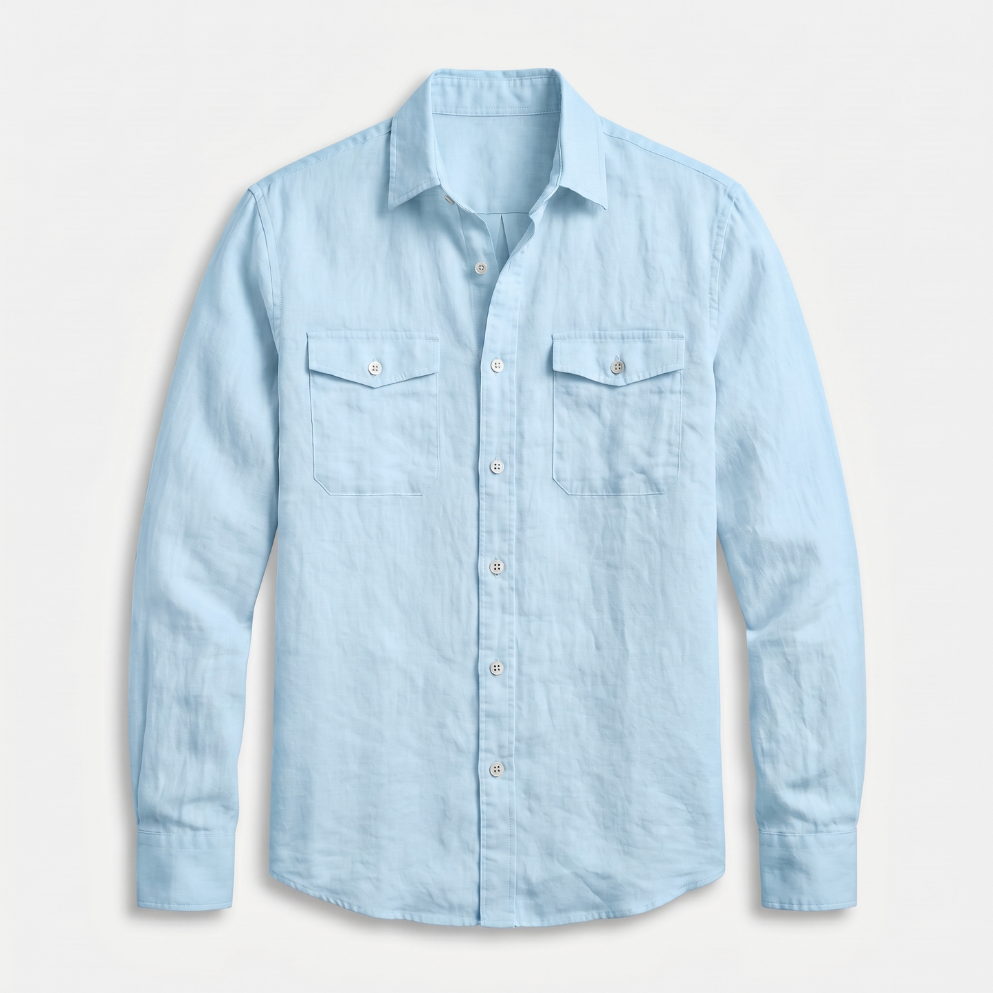 Sobrecamisa de lino con bolsillos en el pecho para hombre