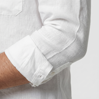 Sobrecamisa de lino con bolsillos en el pecho para hombre