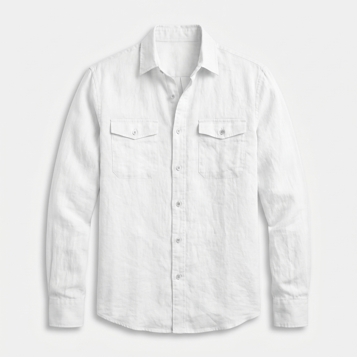 Sobrecamisa de lino con bolsillos en el pecho para hombre