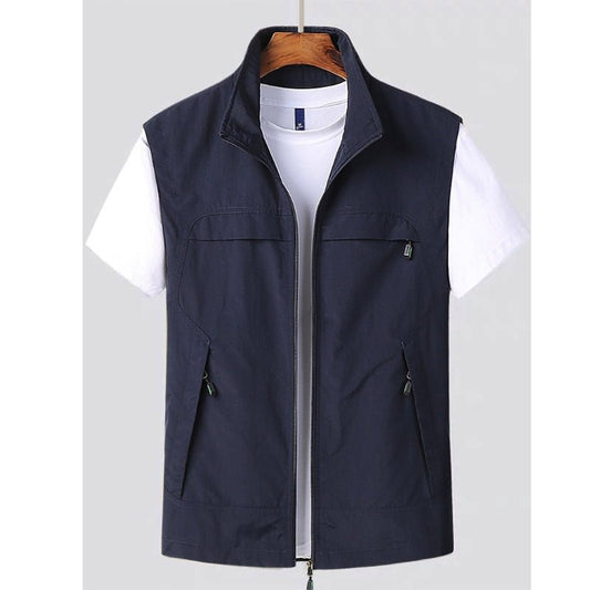 Chaleco de traje slim fit con bolsillos de solapa para hombre