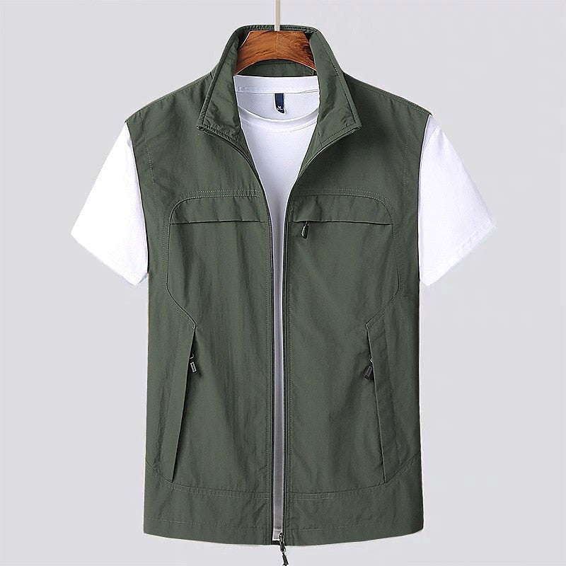 Chaleco de traje slim fit con bolsillos de solapa para hombre
