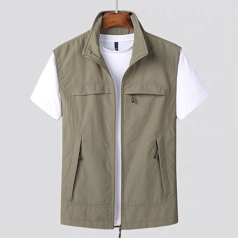 Chaleco de traje slim fit con bolsillos de solapa para hombre