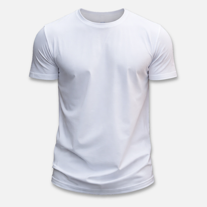 Camiseta de acabado limpio con cuello redondo para hombres