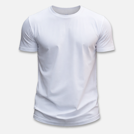 Camiseta de acabado limpio con cuello redondo para hombres