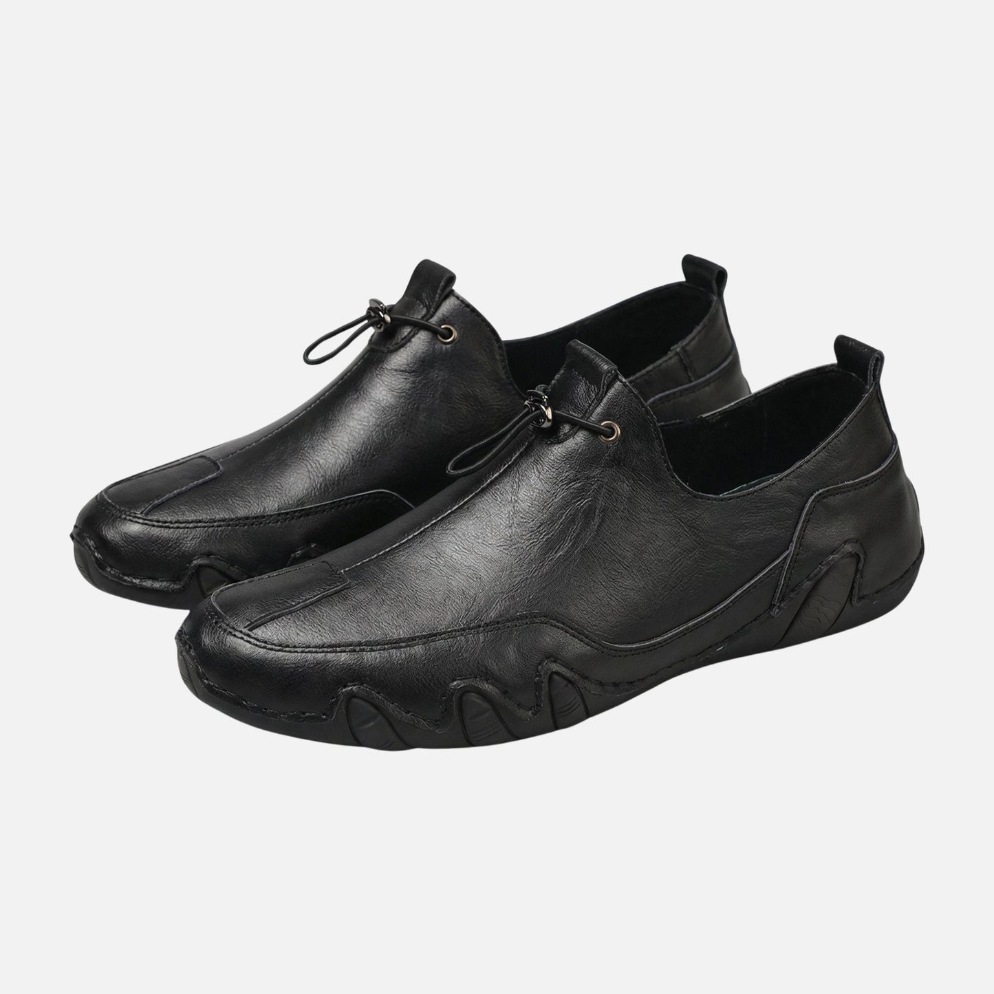 Zapatillas slip-on con cordones elásticos y suela de goma para hombre