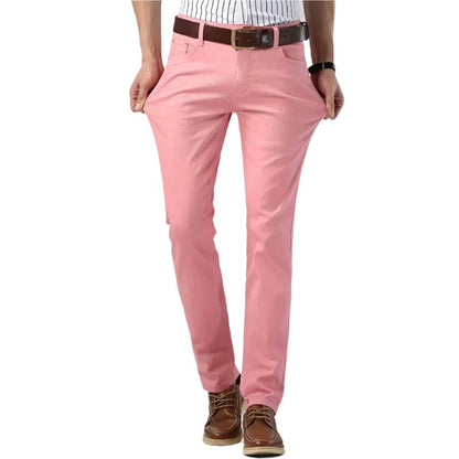 Pantalones ajustados de algodón con stretch para hombre