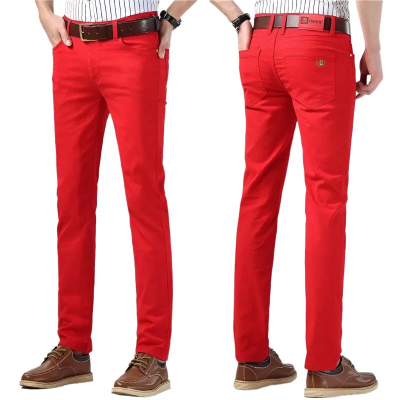 Pantalones ajustados de algodón con stretch para hombre