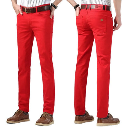 Pantalones ajustados de algodón con stretch para hombre