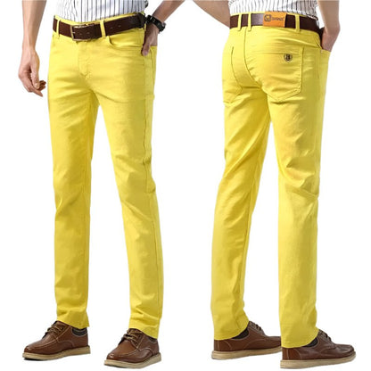 Pantalones ajustados de algodón con stretch para hombre