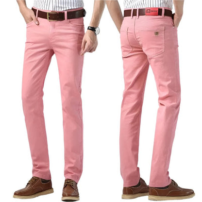 Pantalones ajustados de algodón con stretch para hombre
