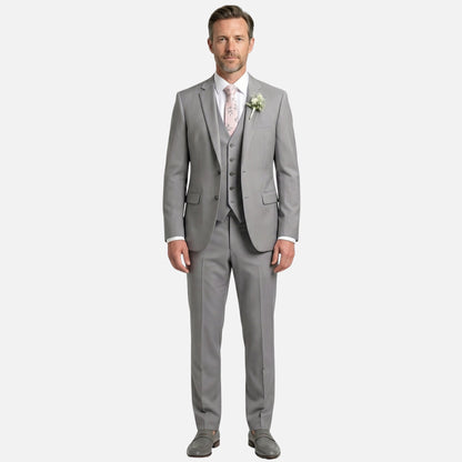 Traje ajustado de tres piezas con solapa para hombre
