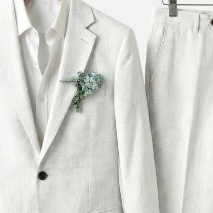 Traje ajustado de tres piezas con solapa para hombre