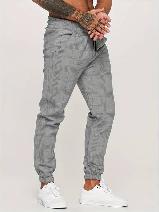 Pantalones jogger slim fit de algodón con cordón para hombre