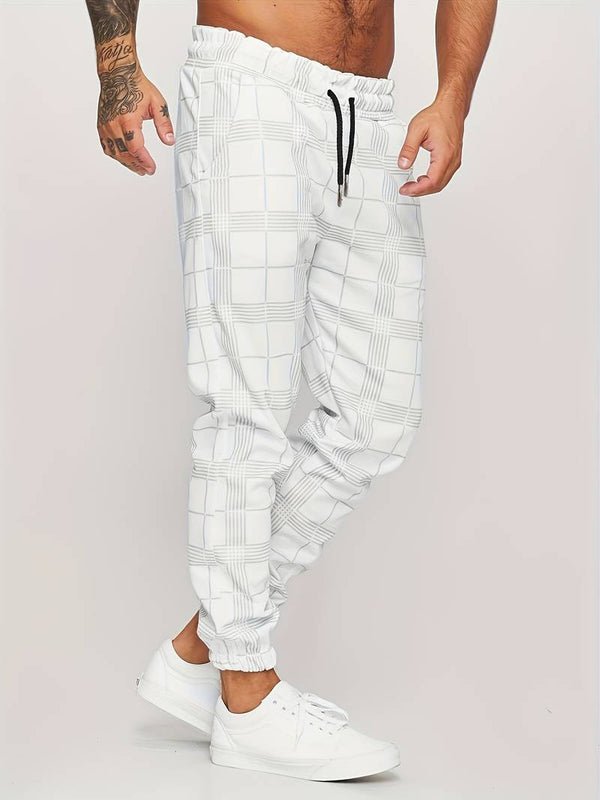 Pantalones jogger slim fit de algodón con cordón para hombre