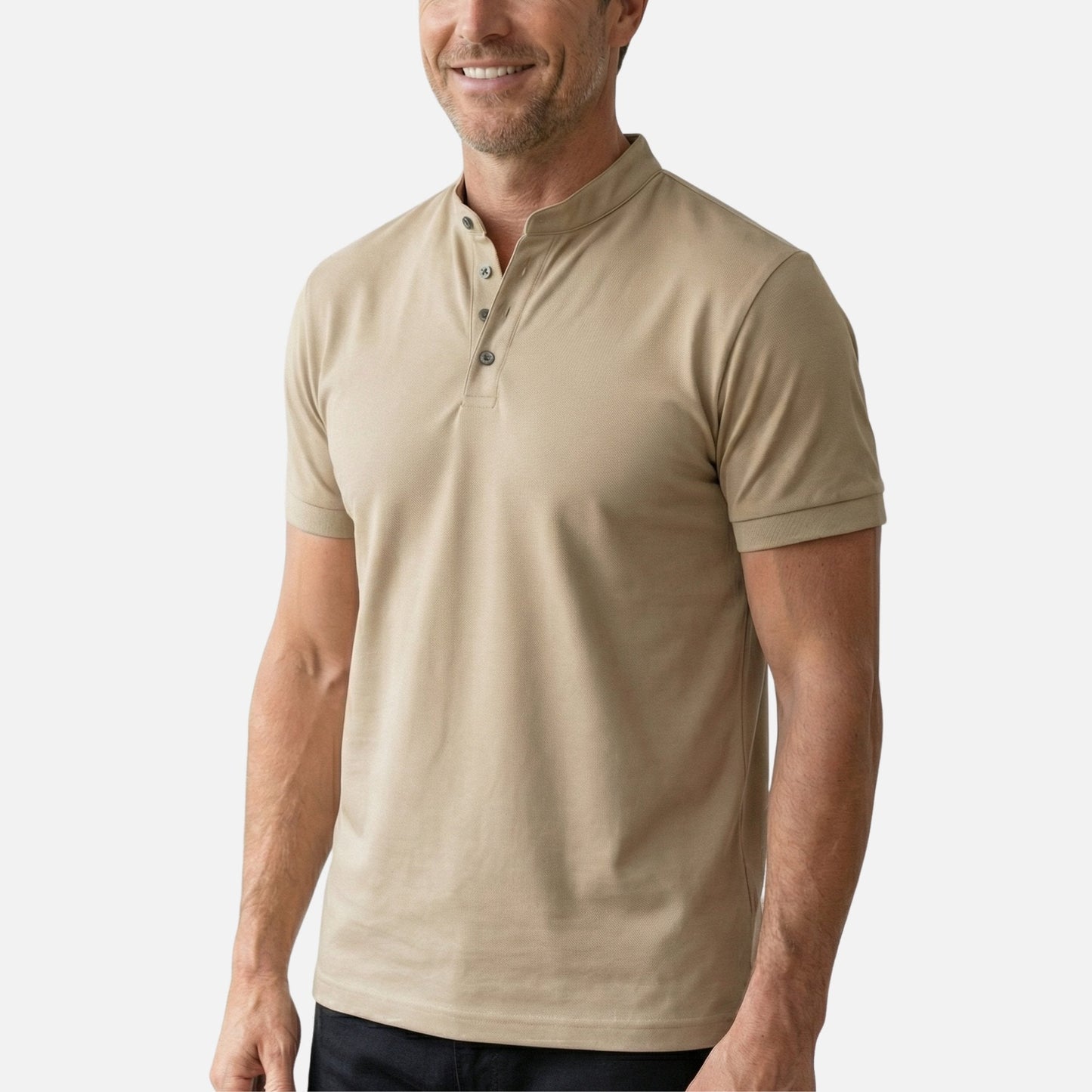 Camiseta slim fit de jersey con cuello alto para hombre