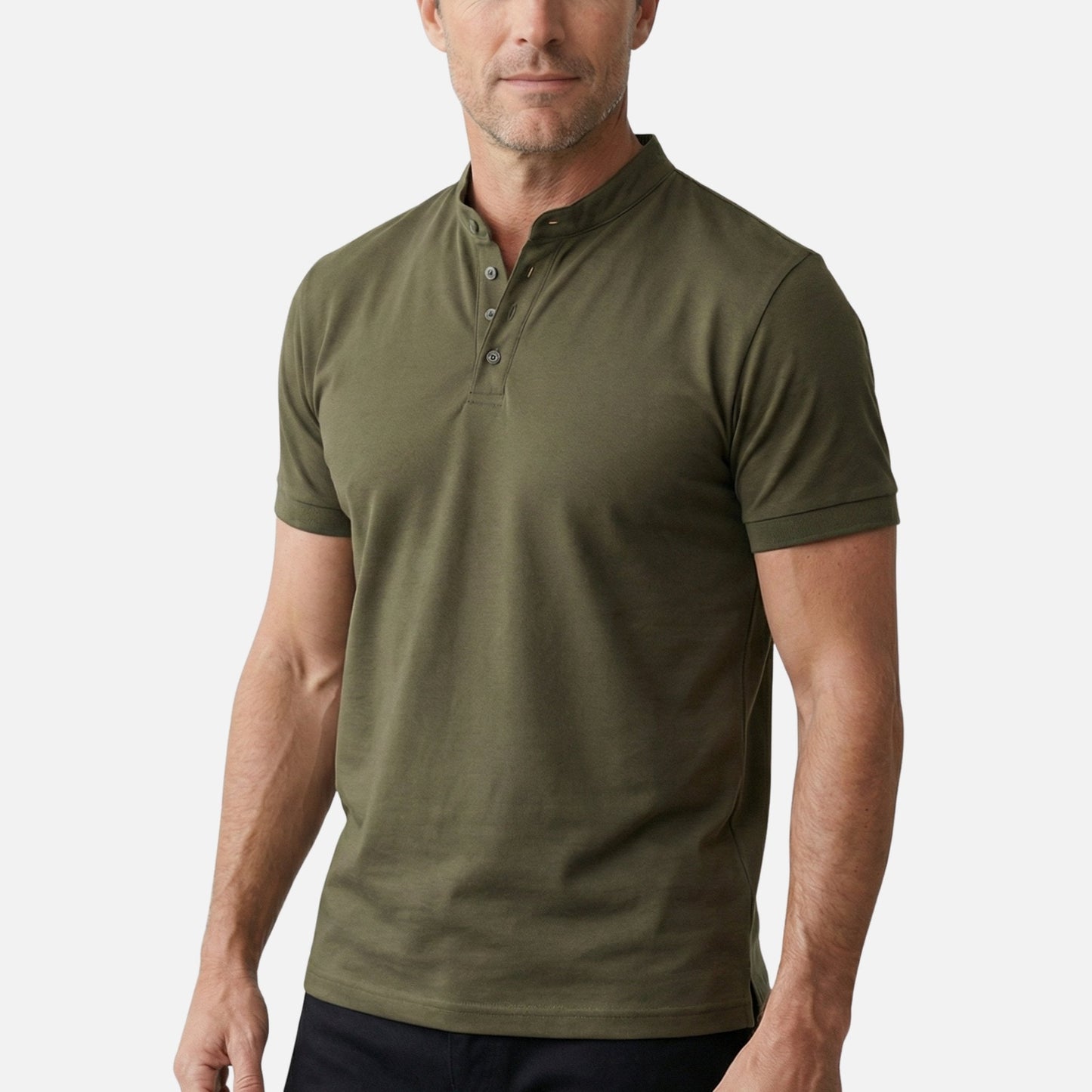 Camiseta slim fit de jersey con cuello alto para hombre