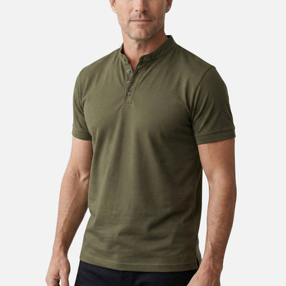 Camiseta slim fit de jersey con cuello alto para hombre