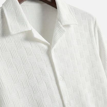 Conjunto de verano slim fit con estampado geométrico para hombre